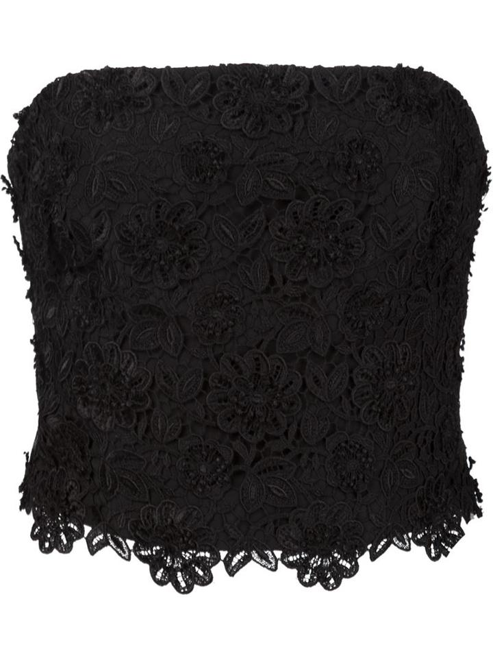 Monique Lhuillier Embroidered Floral Top