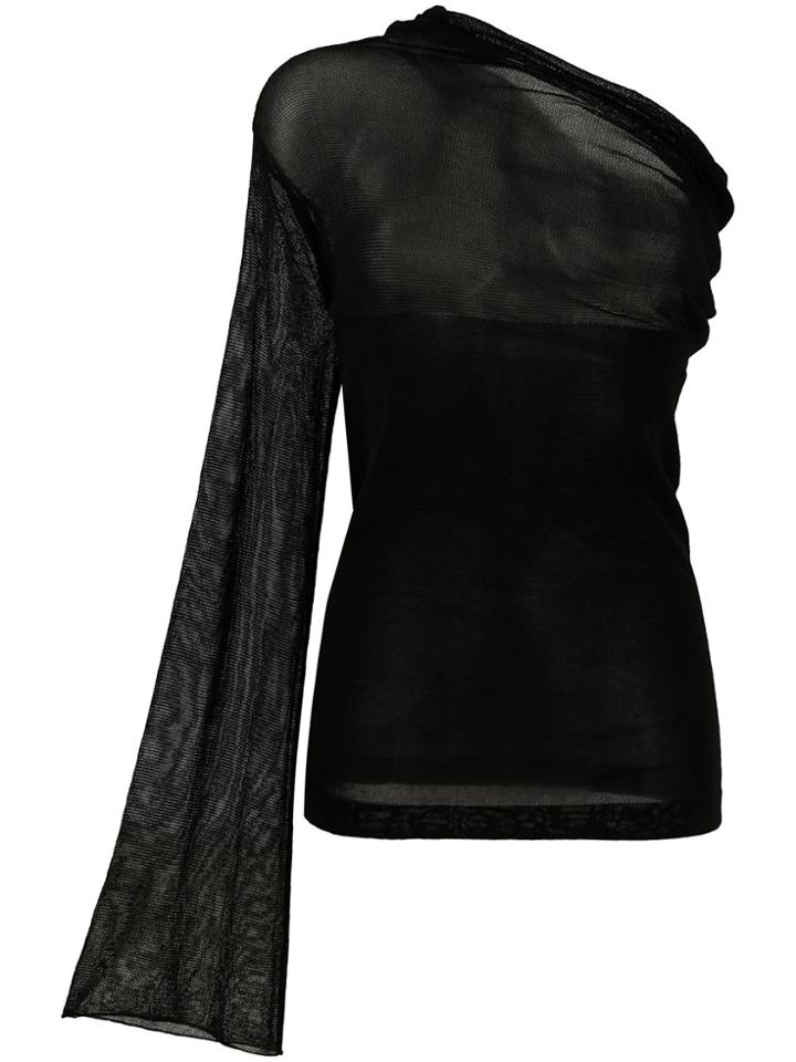 Romeo Gigli Vintage One Shoulder Knitted Top - Black