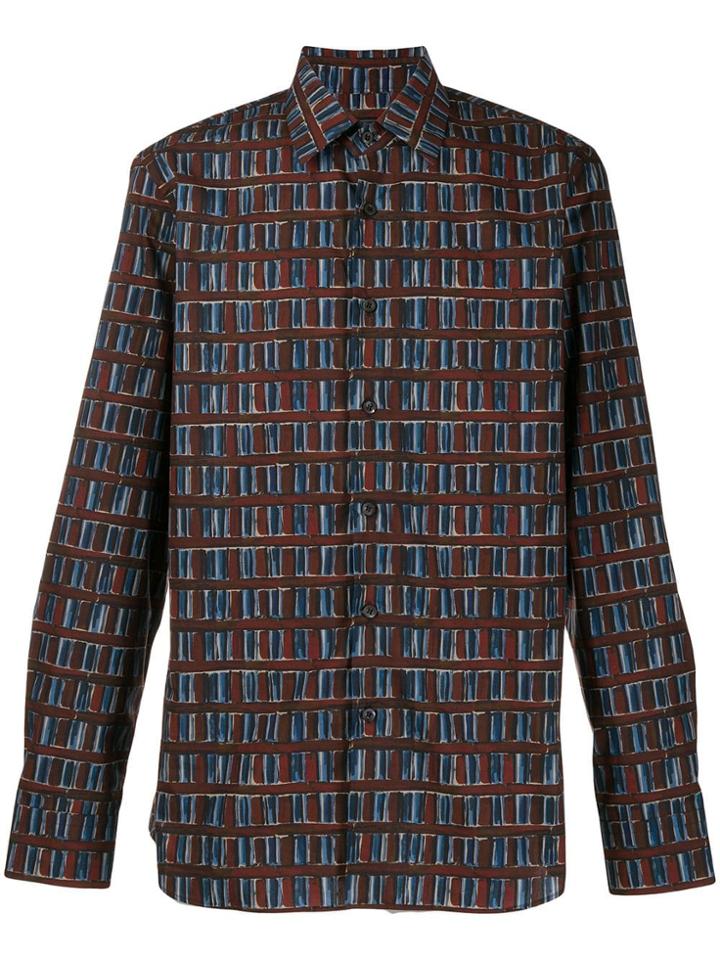 Prada Printed Long-sleeve Shirt - Brown