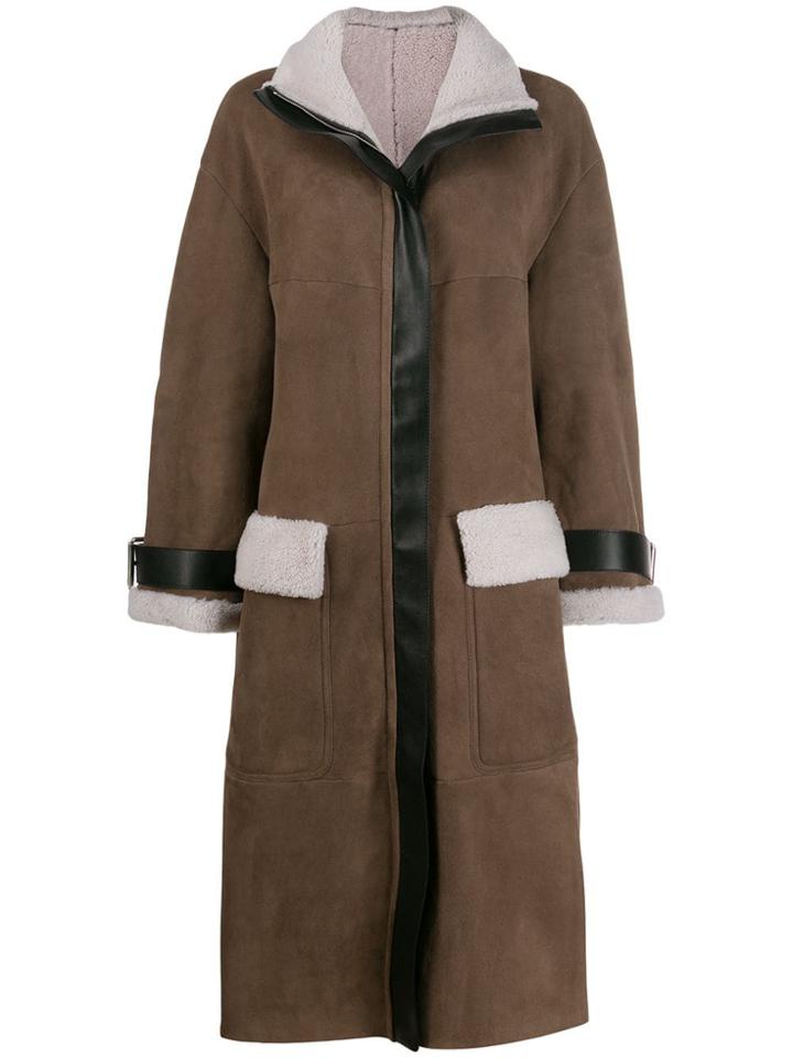 Blancha Oversized Zip Coat - Neutrals