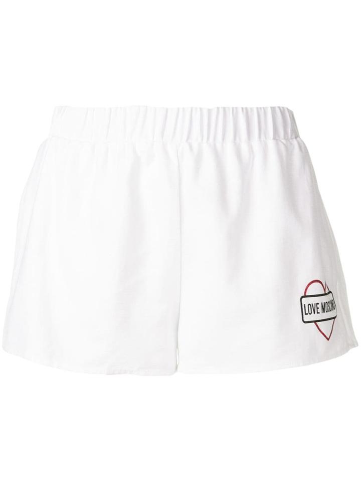 Love Moschino Glitter Print Shorts - White