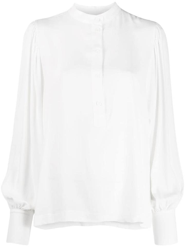 8pm Loose-fit Collarless Blouse - White