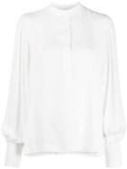 8pm Loose-fit Collarless Blouse - White