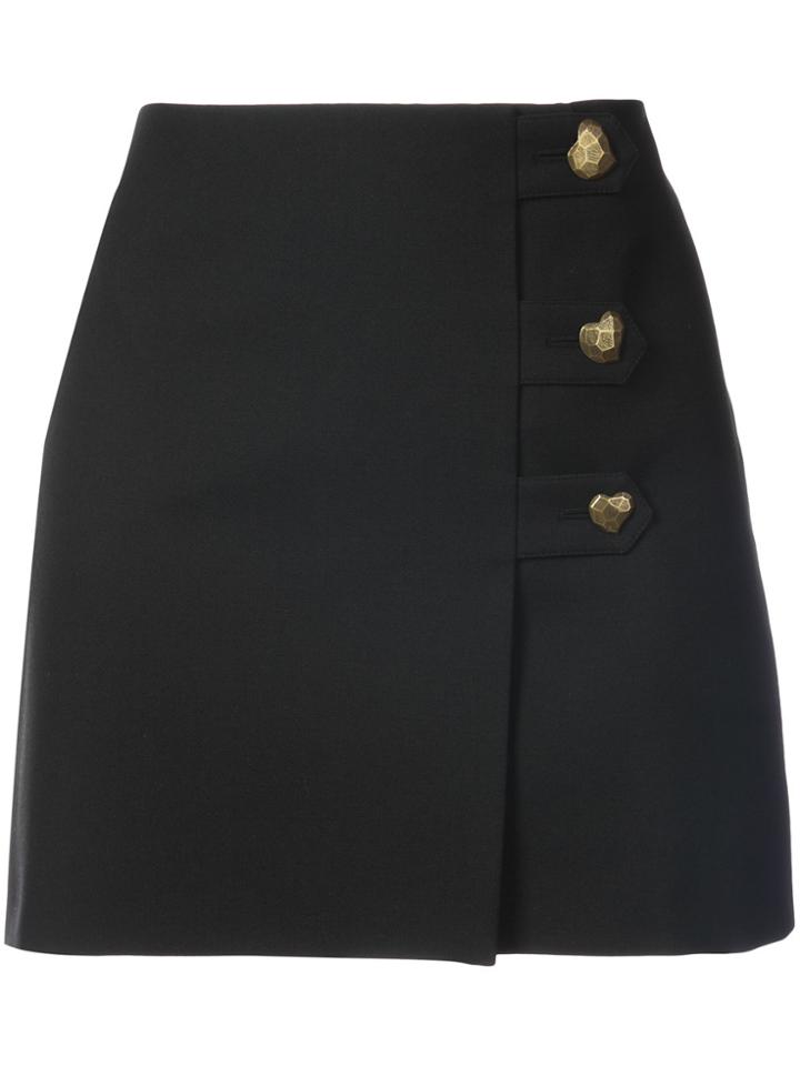 Saint Laurent Heart Button Mini Skirt - Black
