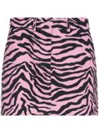 Ashley Williams Scuba Tiger Print Mini Skirt - Pink & Purple