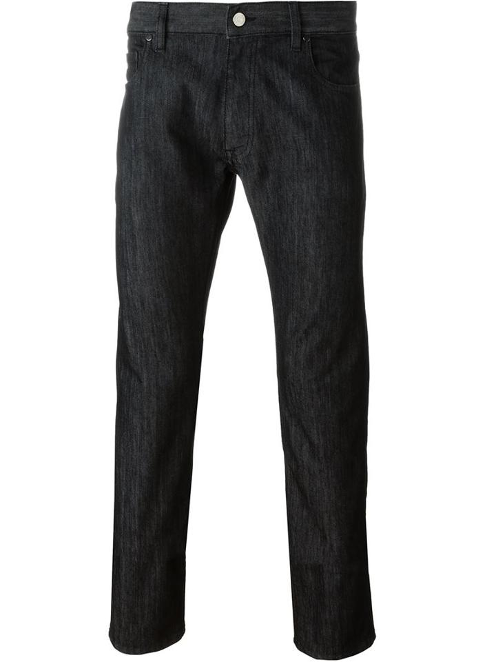 Z Zegna Straight Leg Jeans, Men's, Size: 33, Black, Cotton/polyester