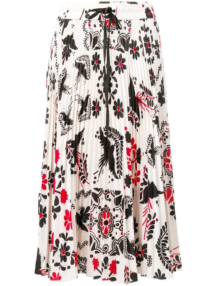 Red Valentino Floral Print Skirt - White