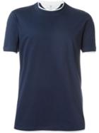 Brunello Cucinelli Layered Round Neck T-shirt, Men's, Size: L, Blue, Cotton