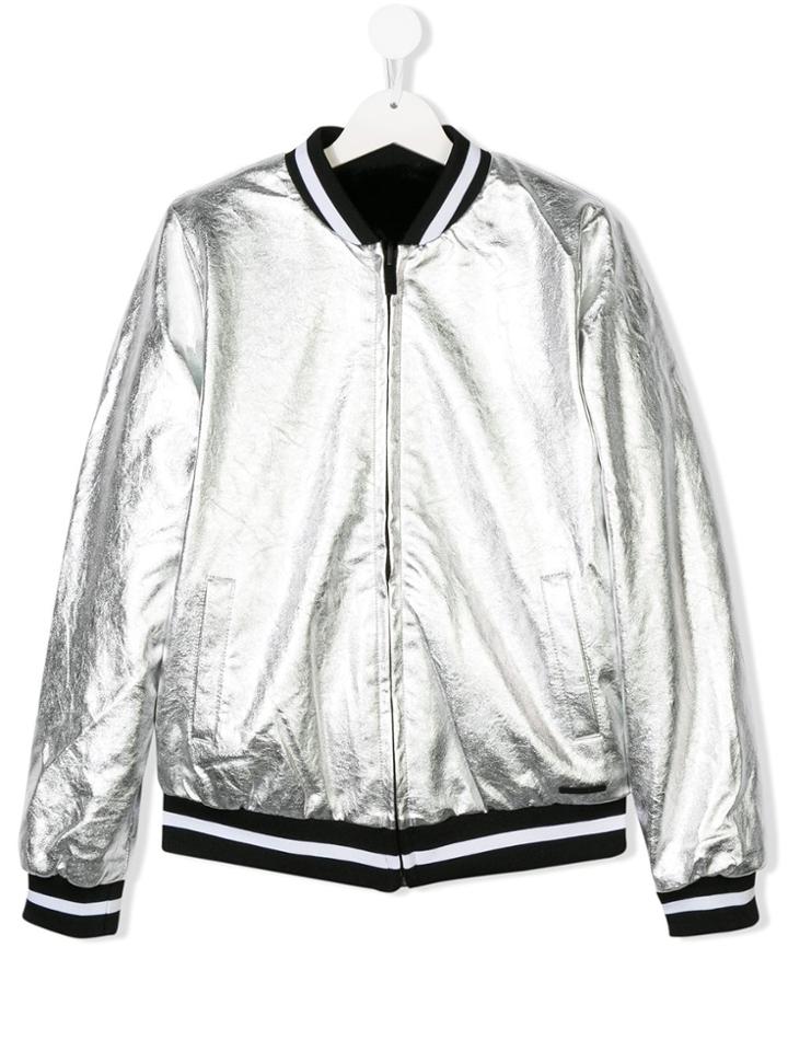 Dkny Kids Teen Metallic Bomber Jacket
