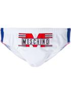 Moschino Swim Racing Print Swim Trunks