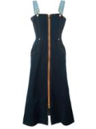 Natasha Zinko Zip Front Denim Dress, Women's, Size: 38, Blue, Cotton