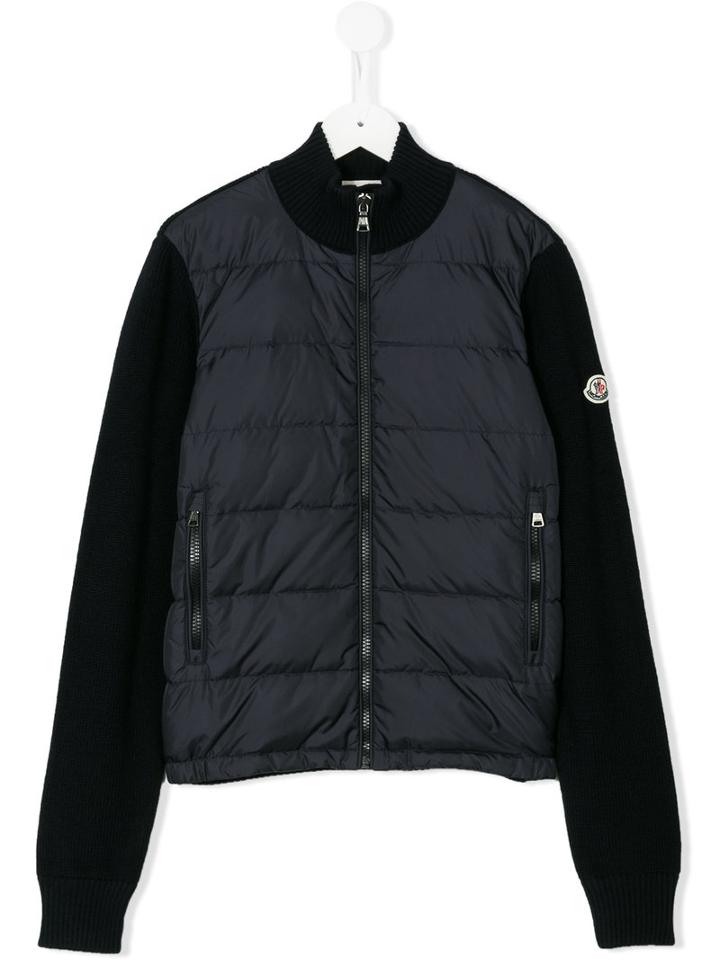 Moncler Kids - Padded Cardigan - Kids - Acrylic/polyamide/wool - 10 Yrs, Blue