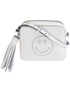 Anya Hindmarch 'smiley' Crossbody Bag, Women's, Grey, Calf Leather
