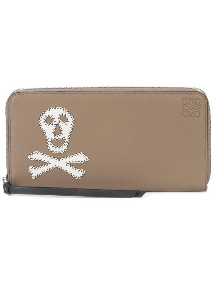 Loewe Skull And Crossbones Wallet - Brown