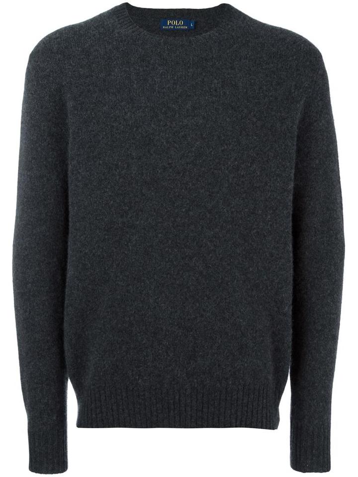 Polo Ralph Lauren Crew Neck Jumper, Men's, Size: Large, Grey, Merino/cashmere