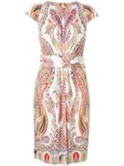 Etro Paisley Print Cap Sleeve Dress, Women's, Size: 40, Polyester/polyamide/acetate