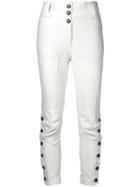 Ann Demeulemeester Buttoned Ankle Slim-fit Trousers - White