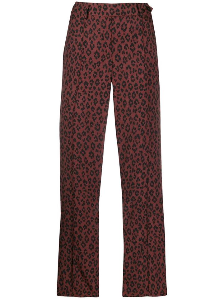A.p.c. Cropped Leopard Print Trousers - Red