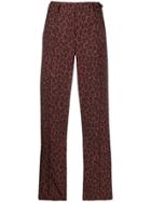 A.p.c. Cropped Leopard Print Trousers - Red