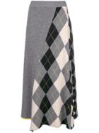 Pringle Of Scotland Argyle Knitted Skirt - Grey