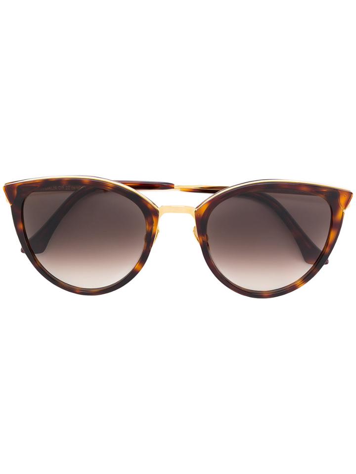 John Dalia Round Sunglasses - Brown