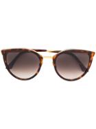 John Dalia Round Sunglasses - Brown