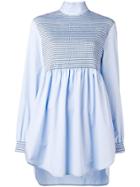Sportmax Shirred High Neck Shirt - Blue