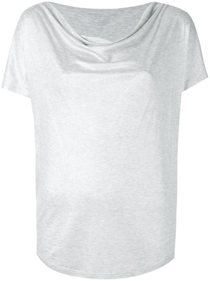 Majestic Filatures - Draped Neck T-shirt - Women - Spandex/elastane/viscose - Ii, Grey, Spandex/elastane/viscose