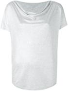 Majestic Filatures - Draped Neck T-shirt - Women - Spandex/elastane/viscose - Ii, Grey, Spandex/elastane/viscose