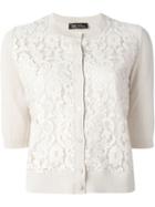 Twin-set Lace Panel Cardigan, Women's, Size: Xs, Nude/neutrals, Cotton/polyester