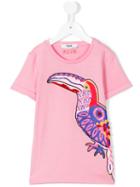 Msgm Kids - Toucan T-shirt - Kids - Cotton - 8 Yrs, Pink/purple