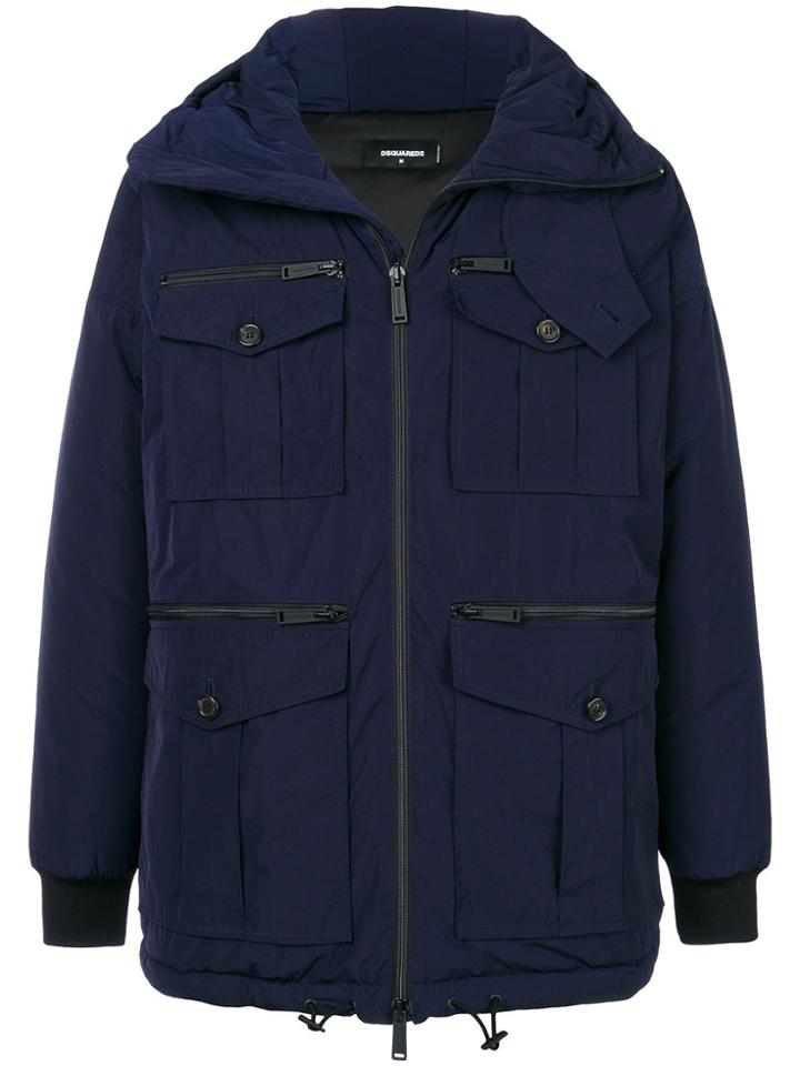 Dsquared2 Multi Pockets Parka - Blue