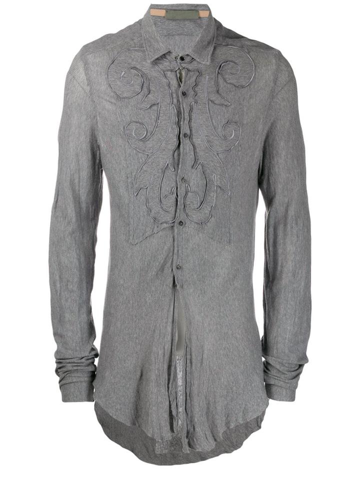 Di Liborio Ribbed Embroidered Shirt - Grey