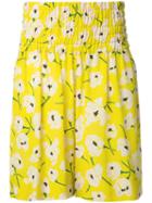 Rochas Floral Print Shorts, Women's, Size: 38, Yellow/orange, Silk