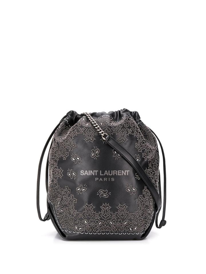 Saint Laurent Teddy Embellished Pouch - Black