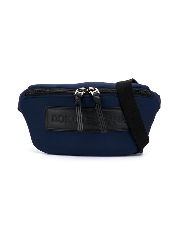 Dolce & Gabbana Kids Logo Zipped Pouch - Blue