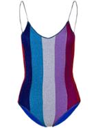 Oseree Striped Swimsuit - Blue