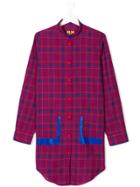 Mumofsix Teen Plaid Shirt Dress - Red