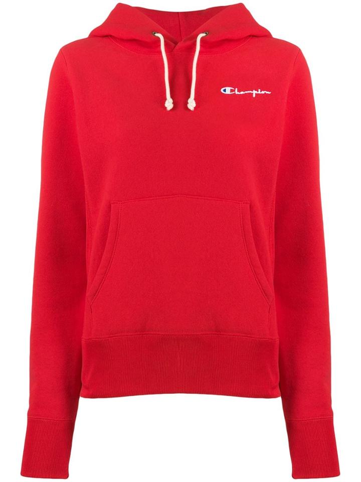 Champion Script Logo Hoodie - Red