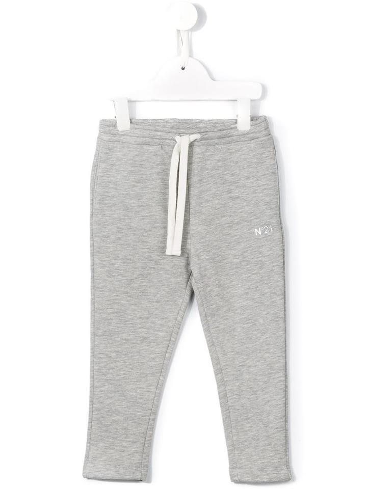 No21 Kids Logo Embroidered Casual Trousers, Girl's, Size: 6 Yrs, Grey