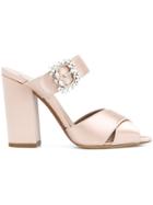 Tabitha Simmons Open Toe Buckled Sandals - Pink & Purple