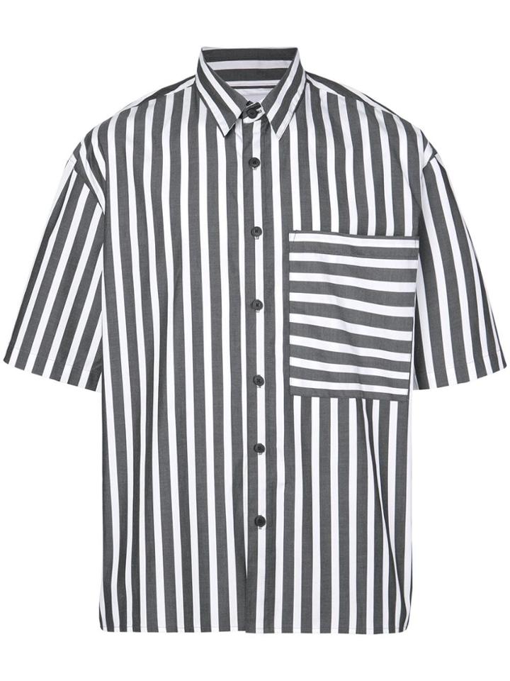 The Celect Striped Print Shirt - Grey