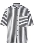 The Celect Striped Print Shirt - Grey