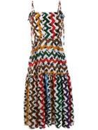 Edeline Lee Zig Zag Print Dress - White