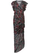 Veronica Beard Ruched Floral Dress - Black