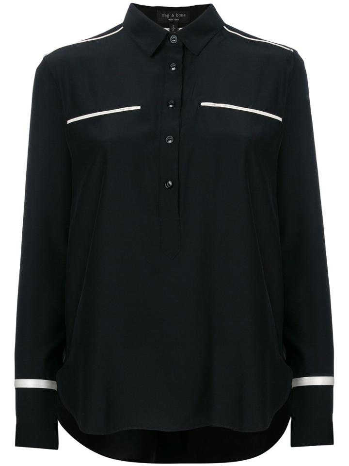 Rag & Bone Contrast Piped Shirt - Black