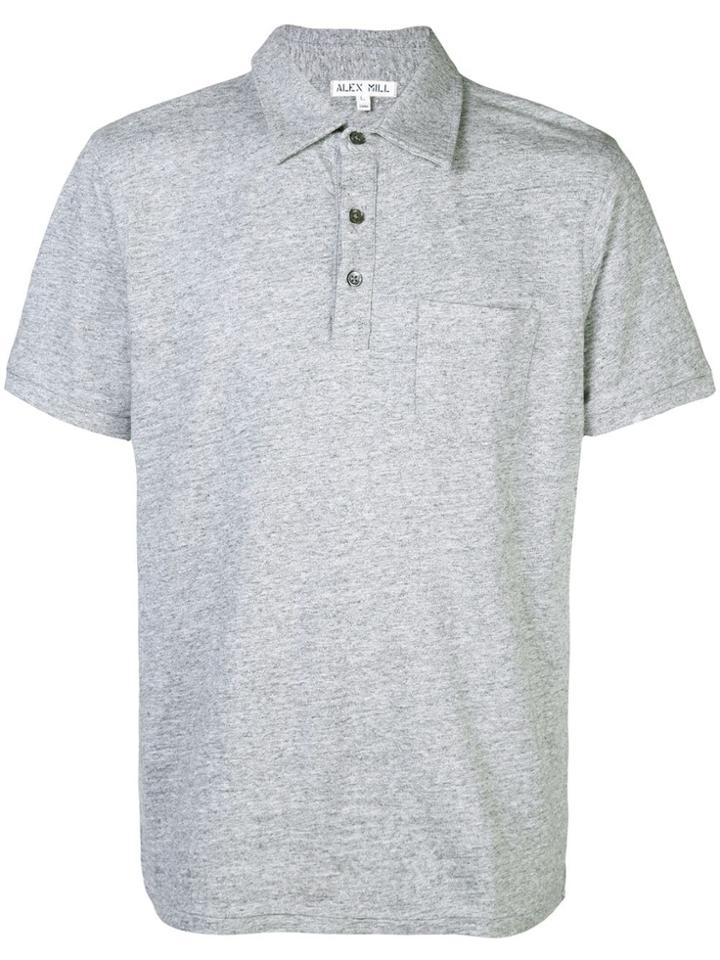 Alex Mill Heather Rugby Polo Shirt - Grey