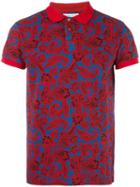 Etro Allover Print Polo Shirt, Men's, Size: Large, Red, Cotton
