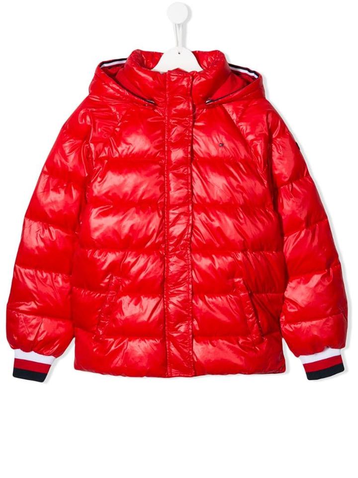 Tommy Hilfiger Junior Teen Padded Hooded Jacket - Red