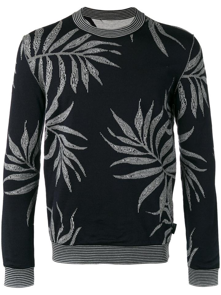 Ballantyne - Intarsia Leaf Jumper - Men - Cotton/viscose - 50, Black, Cotton/viscose